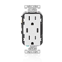 Leviton Decora 15 amps 125 V Duplex and Type C White Outlet and USB Charger 5-15R 2 pk