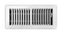 Tru Aire 4 in. H X 10 in. W 2-Way Powder Coat White Steel Floor Register