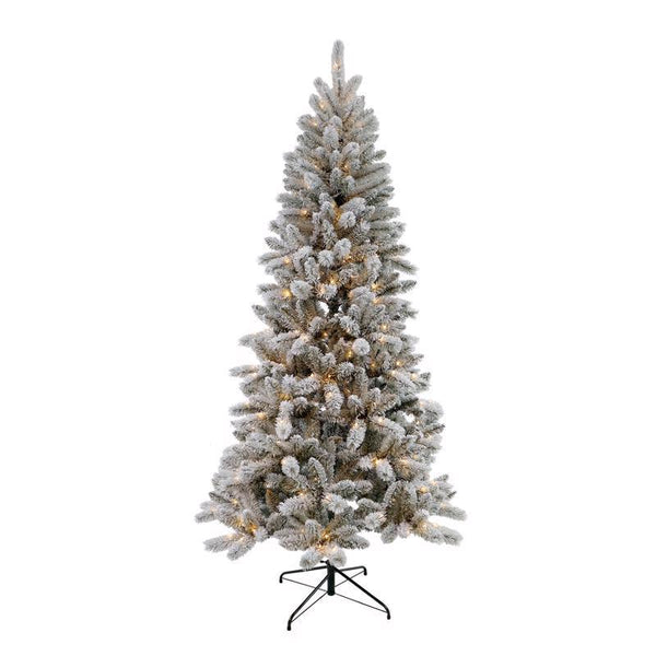 Luces brillantes navideñas para 1 o 2 árboles, 7-1/2 pies, delgadas, LED, 300 unidades, flocadas, de hoja perenne, que cambian de color