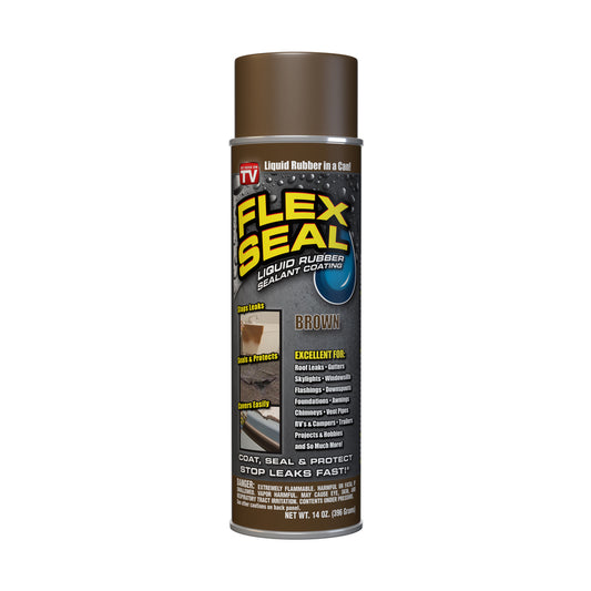 Flex Seal Satin Brown Rubber Spray Sealant 14 oz. (Pack of 6)