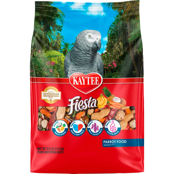 Kaytee Fiesta Parrot Food Premium Seed Fruit and Vegetable Blend for Parrots 2.5 lb