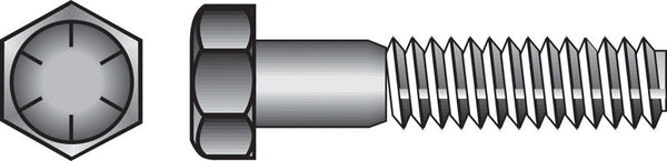 Tornillos de cabeza hexagonal de acero tratado térmicamente de 7/16 pulg. de diámetro x 6 pulg. de largo, paquete de 25, de Hillman