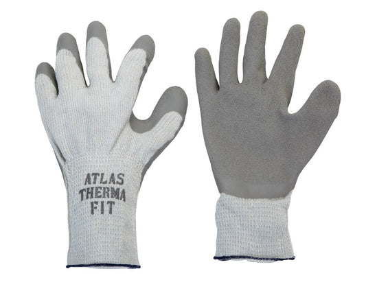 Atlas Therma Fit Unisex Indoor/Outdoor Rubber Latex Cold Weather Work Gloves Gray M 1 pair (Pack of 12)