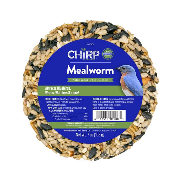 Alimento para aves silvestres Chirp Mealworms de 7 oz (paquete de 6)