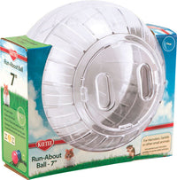Kaytee Run-About Exercise Ball for Small Animals, Clear Plastic, 7 in D