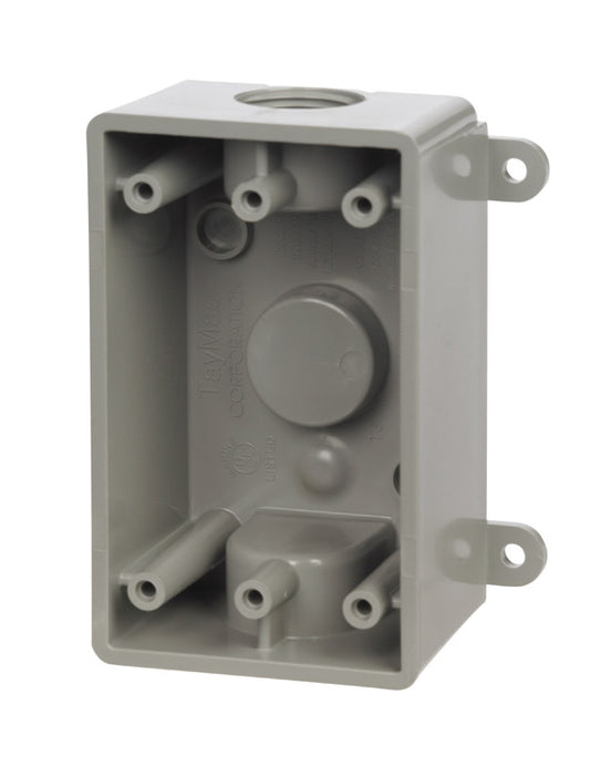 TayMac 16-1/2 cu in Rectangle Plastic 1 gang Outlet Box Gray