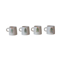 Creative Co-Op Multicolored Christmas Tree Mug 4 in. (Pack of 4)