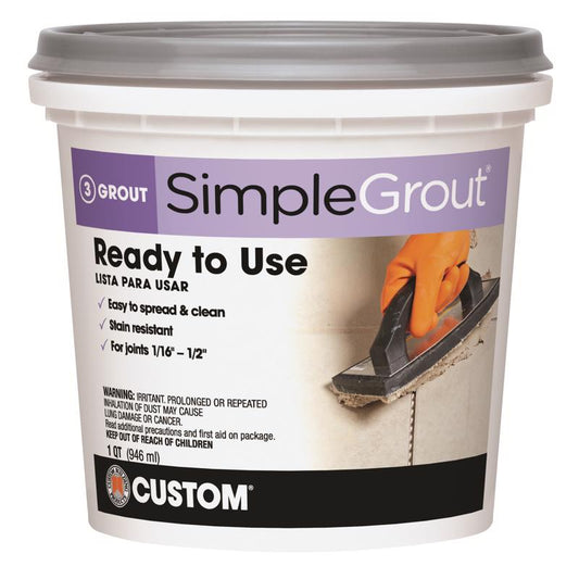 Custom Building Products SimpleGrout Indoor White Grout 1 qt. (Pack of 6)