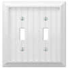 Amerelle Cottage White 2 gang Wood Toggle Wall Plate 1 pk