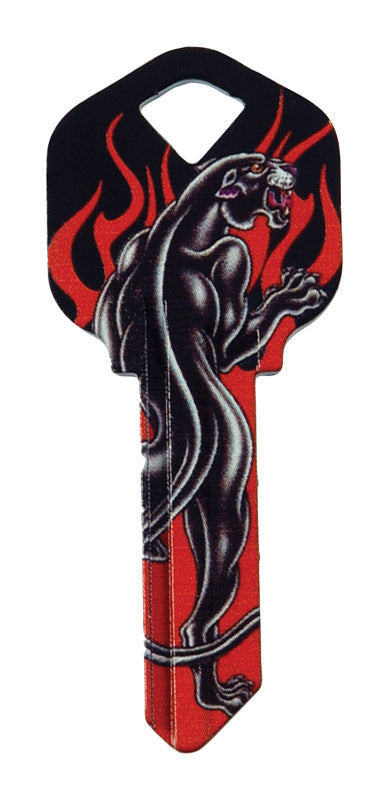 Hillman Wackey Black Panther & Flames House/Office Universal Key Blank Single (Pack of 6).