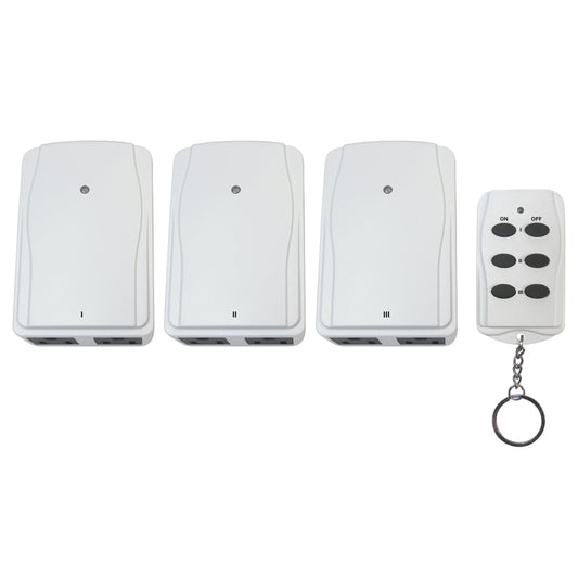 Prime White 15A Programmable Indoor Wireless Remote with Grounded Outlets