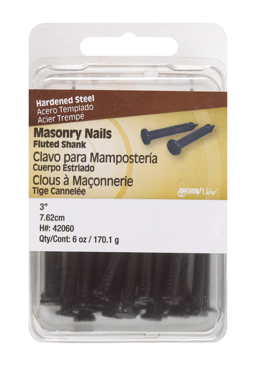 Hillman 3 in. L Masonry Steel Nail Fluted Shank Flat (Pack of 5)