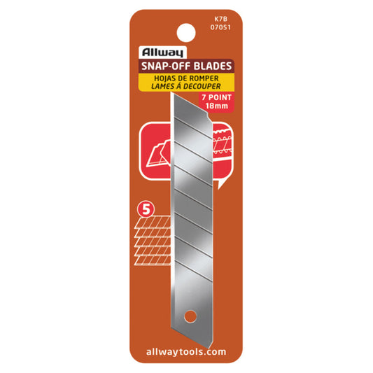 Allway 4-1/4 in. L x 0.7 Carbon Steel 7 Point Replacement Blade 5 pc. (Pack of 10)