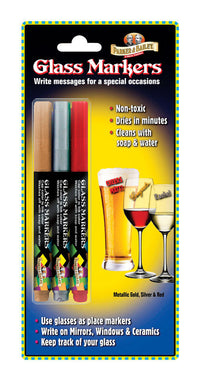 Parker & Bailey Assorted Felt Tip Glass Marker (Pack of 12)