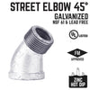 BK Products 1/4 in. FPT x 1/4 in. Dia. MPT Galvanized Malleable Iron Street Elbow (Pack of 5)
