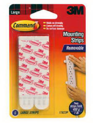 3M Command Large Foam Adhesive Strips 4 in. L 6 pk (Pack of 6)