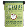 Mrs. Meyer's Clean Day Cottonseed/Soy White Iowa Pine Large Size Candle 7.2 oz. (Pack of 6)