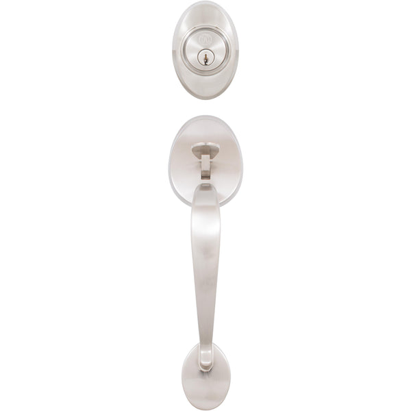 Mill Creek Handleset, KW Keyway, No Interior Pack Included, Satin Nickel by Stone Harbor Hardware