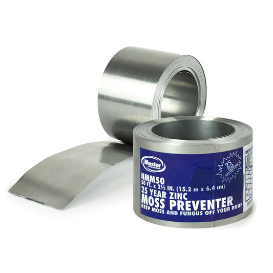 Master Flow Zinc Silver Roof Flashing Roll 600 L x 2.67 W in. for Protection Against Moss and Fungus