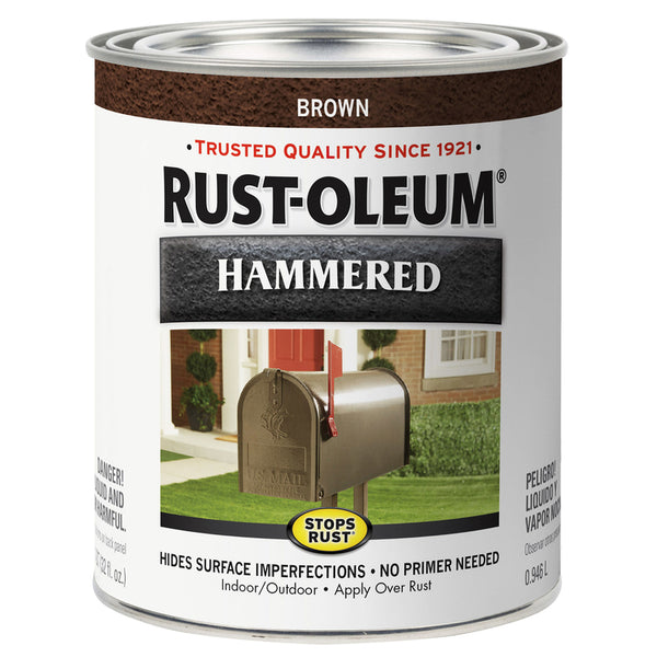 Rust-Oleum Stops Rust Indoor and Outdoor Hammered Brown Rust Prevention Paint 1 qt.