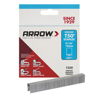 Arrow Fastener T50 3/8 in. W x 9/16 in. L 18 Ga. Flat Crown Heavy Duty Staples 1250 pk (Pack of 4)