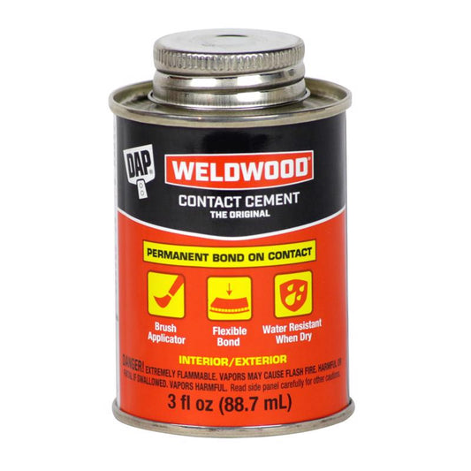 Dap Weldwood High Strength Rubber Contact Cement 3 Oz. (Pack of 12)