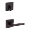 Kwikset Matte Black Entry Handleset KW1 1-3/4 in.
