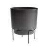 Bloem Hopson 5 in. H X 6 in. D Plastic Planter Charcoal Gray