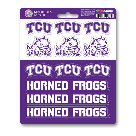 Texas Christian University 12 Count Mini Decal Sticker Pack
