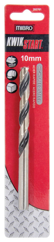 MIBRO 10 mm X 5-1/8 in. L High Speed Steel Metric Drill Bit Round Shank 1 pc