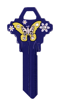 Hillman DIVA Butterfly & Flowers House/Office Universal Key Blank Single (Pack of 6).