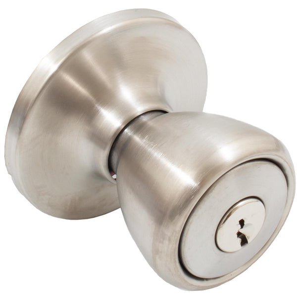 Pre-Keyed Entry Work Lock, Entry Latch, SC Keyway, Satin Stainless Steel by Stone Harbor Hardware