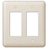 Amerelle Devon Light Almond 2 gang Stamped Steel Decorator Wall Plate 1 pk - Open Box