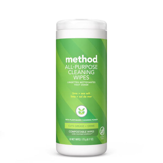 Method Cellulose Cleaning Wipes 30 pk (Pack of 6)