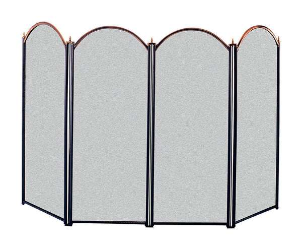 Panacea Black/Gray Antique Brass Fireplace Screen
