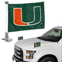 University of Miami Ambassador Car Flags - 2 Pack