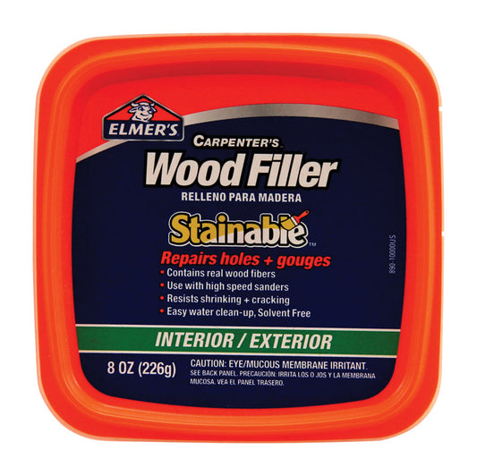 Elmer's Carpenter's Light Tan Stainable Wood Filler 8 oz. (Pack of 12)