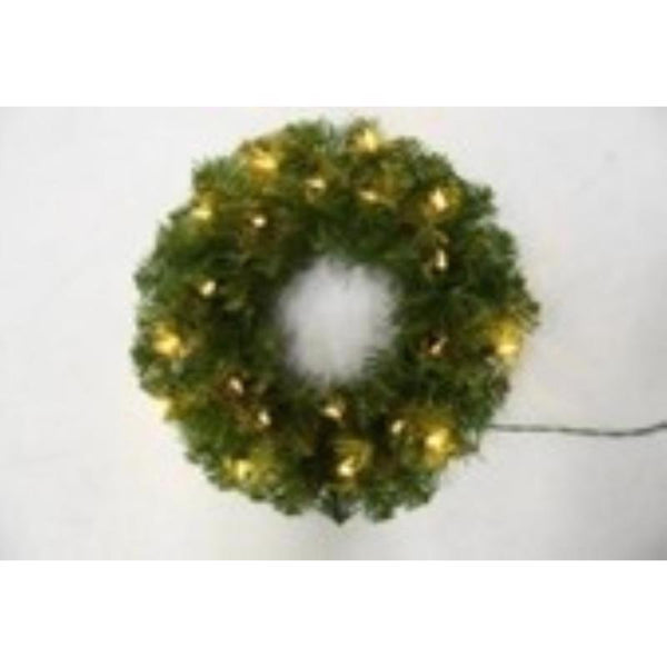 12 in. H X 12 in. W X 2.5 in. L Green WW Incan & LED Wreath Displayer PVC