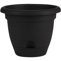 Bloem Lucca Black Resin UV-Resistant Round Planter 8.8 H x 11 Dia. in.