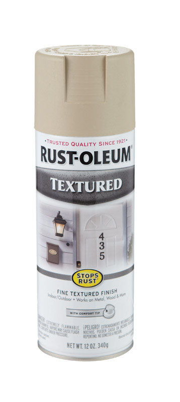 Rust-Oleum Stops Rust Textured Sandstone Spray Paint 12 oz. (Pack of 6)