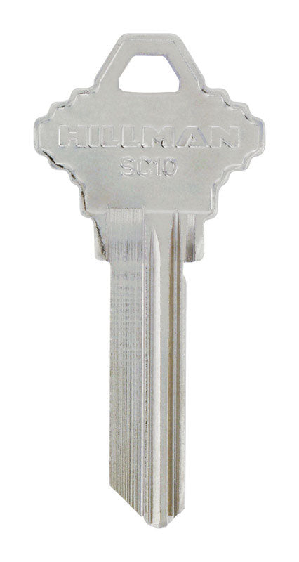 Hillman Traditional Key House/Office Key Blank 125 SC10 Single  For Schlage Locks (Pack of 4).