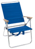 Rio Brands Hiboy Silver Frame Blue Seat 5-Position Beach Chair 250 lbs. Load Capacity (Pack of 4)