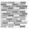 Smart Tiles 9.36 in. W X 9.73 in. L Gray/White Mosaic Vinyl Adhesive Wall Tile 4 pc (Pack of 6)