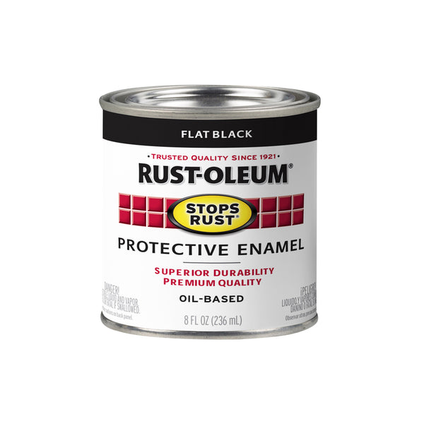 Rust-Oleum Stops Rust Indoor and Outdoor Flat Black Rust Prevention Paint 0.5 pt.