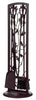 Panacea Colonial Brown Powder Coated Steel Fireplace Tool Set