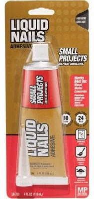 Liquid Nails Small Projects High Strength Latex Adhesive 4 oz. (Pack of 6)