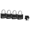 Master Lock 1-3/16 in. W Vinyl Covered 4-Pin Cylinder Padlock Keyed Alike