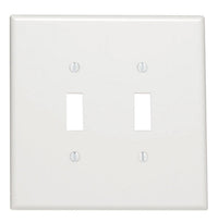 Leviton White 2 gang Thermoset Plastic Toggle Wall Plate 1 pk