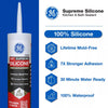 General Electric Clear Supreme Silicone Kitchen & Bath Caulk Sealant 10.1 oz. (Pack of 12)