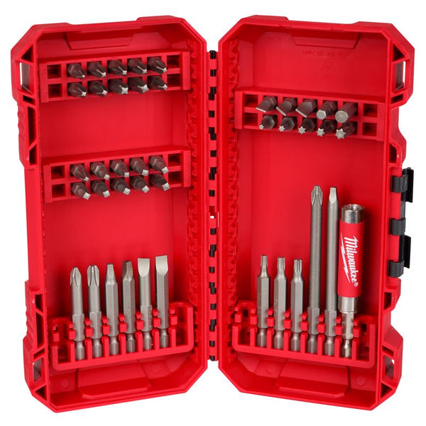 Juego de puntas de destornillador de acero de 1/4 pulg. de Milwaukee, vástago hexagonal, 42 piezas
